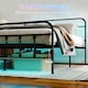 image 6 of HOMCOM Double Bed Frame with LED Lights and Charging Station, Black