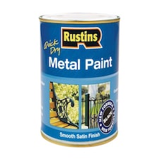 Rustins - Quick Dry Metal Paint Smooth Satin Black 250ml