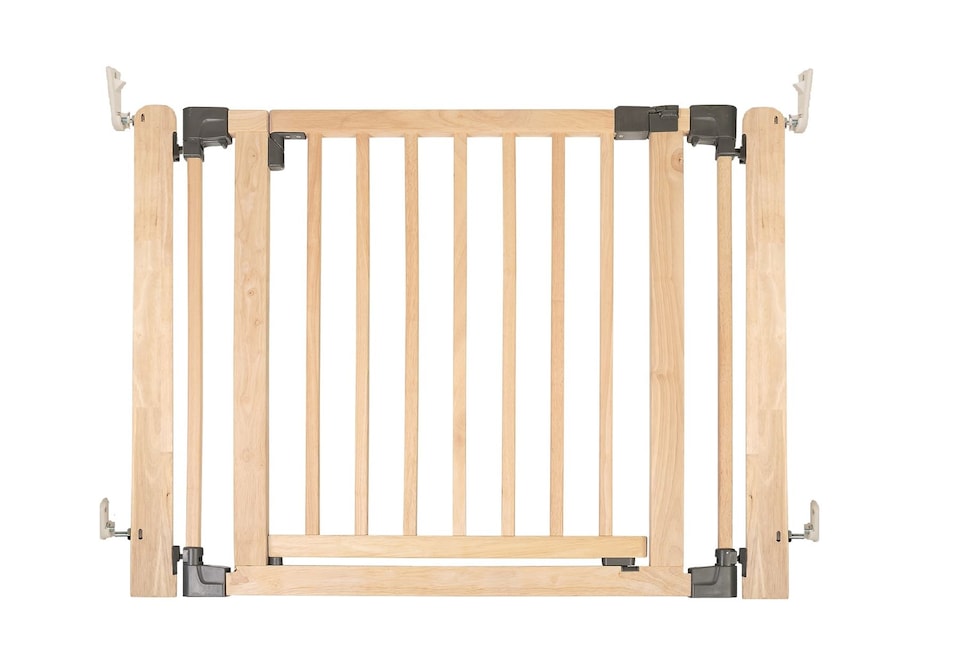 image 1 of Bettacare Wooden Multi Panel Flexible Pet Barrier, Natural Wood, up to 96cm Wide, Dog Barrier for Pets Dogs and Puppy | Cream | Natural