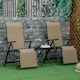 image 2 of Outsunny Outdoor Sun Recliner Loungers with Adjustable Footrest, Beige