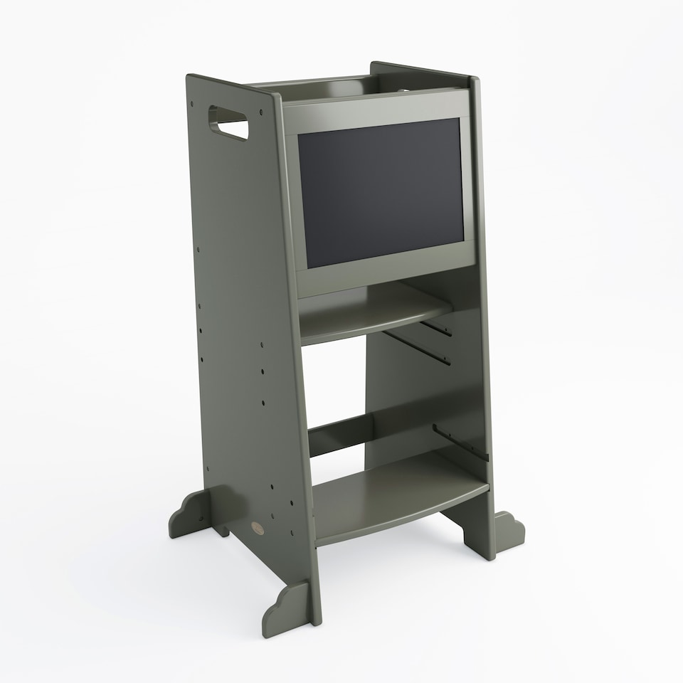 image 1 of Allis Baby Toddler Learning Tower with Adjustable Height and Blackboard - Sage Green | Green | Sage | One Size | 1