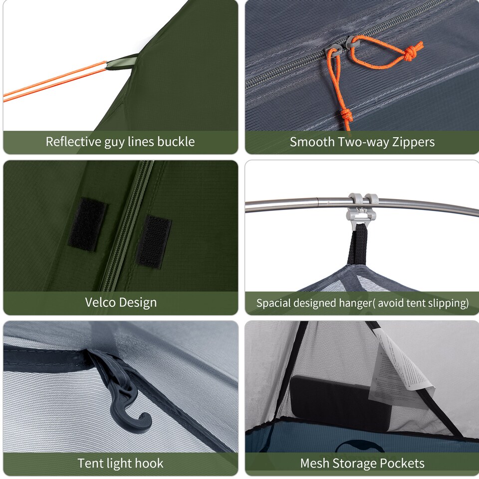 image 1 of Cycling Ultralight 1 Man Tent + Mat | Green | Forest Green