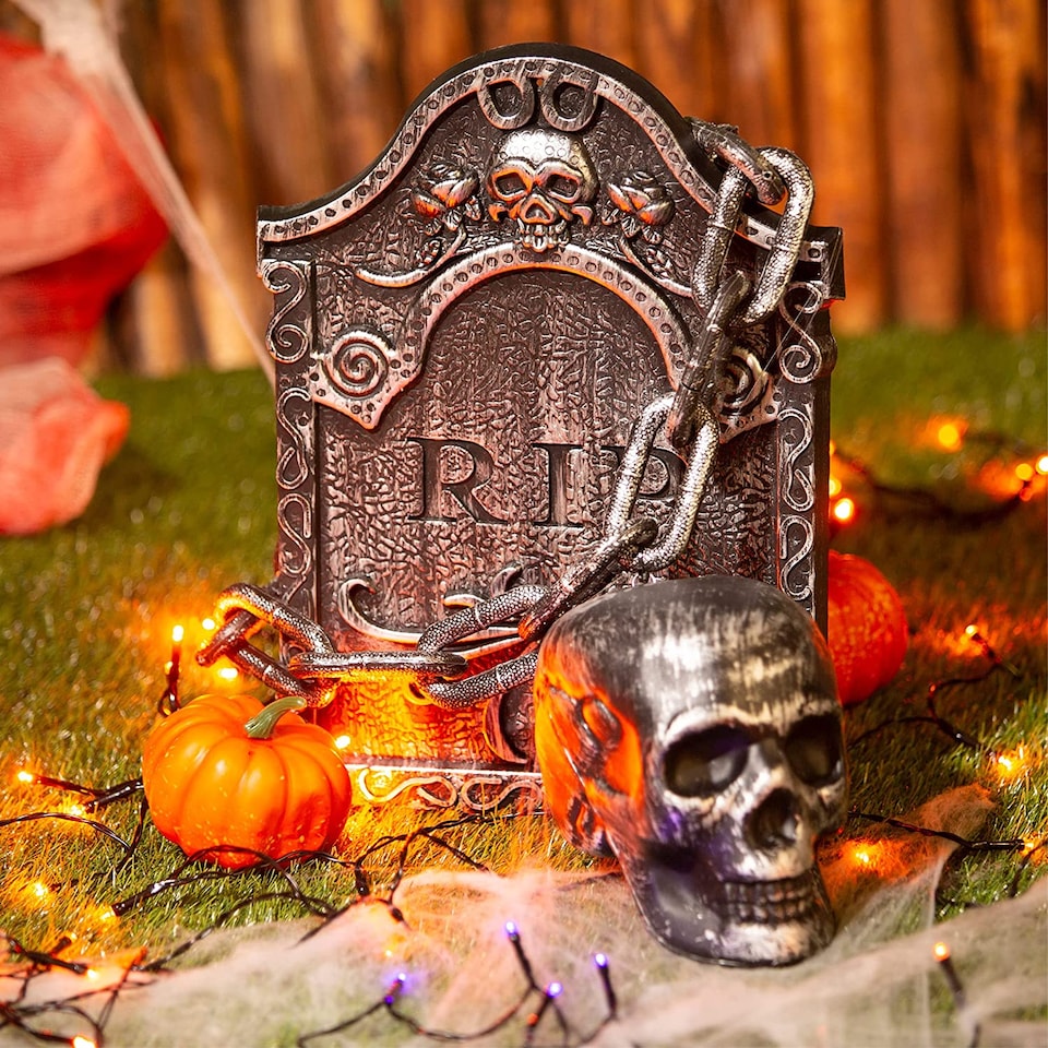 image 1 of VFM e-Store XL Halloween Tombstone Outdoor Prop - Scary Grave Garden Stake