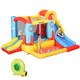 image 1 of Outsunny Bouncy Castle with Slide Pool Rocket Trampoline w Carrybag, Blower