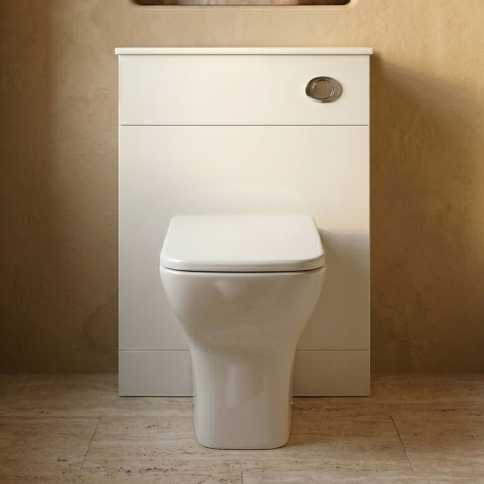 image 1 of Balterley Bathroom Rectangular Cistern Concealed Slimline WC Toilet Unit | White | Gloss White | 1