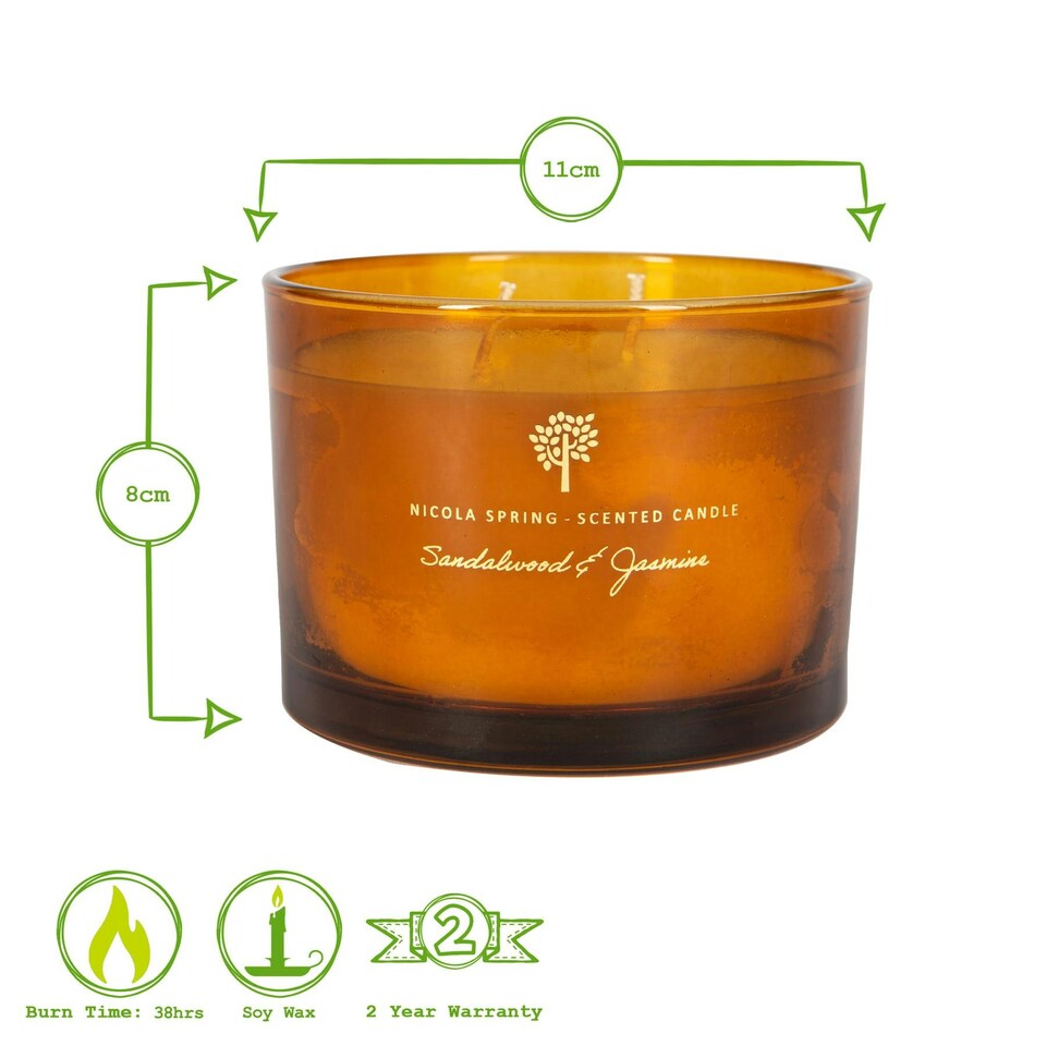 image 1 of Nicola Spring Scented Candle & Reed Diffuser Set - 350g - Sandalwood & Jasmine Orange
