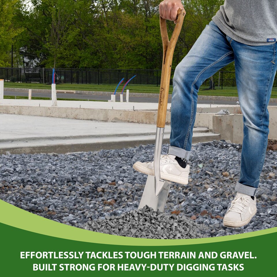 image 1 of High-quality Stainless Steel Square Spade 102cm with Wooden Handle