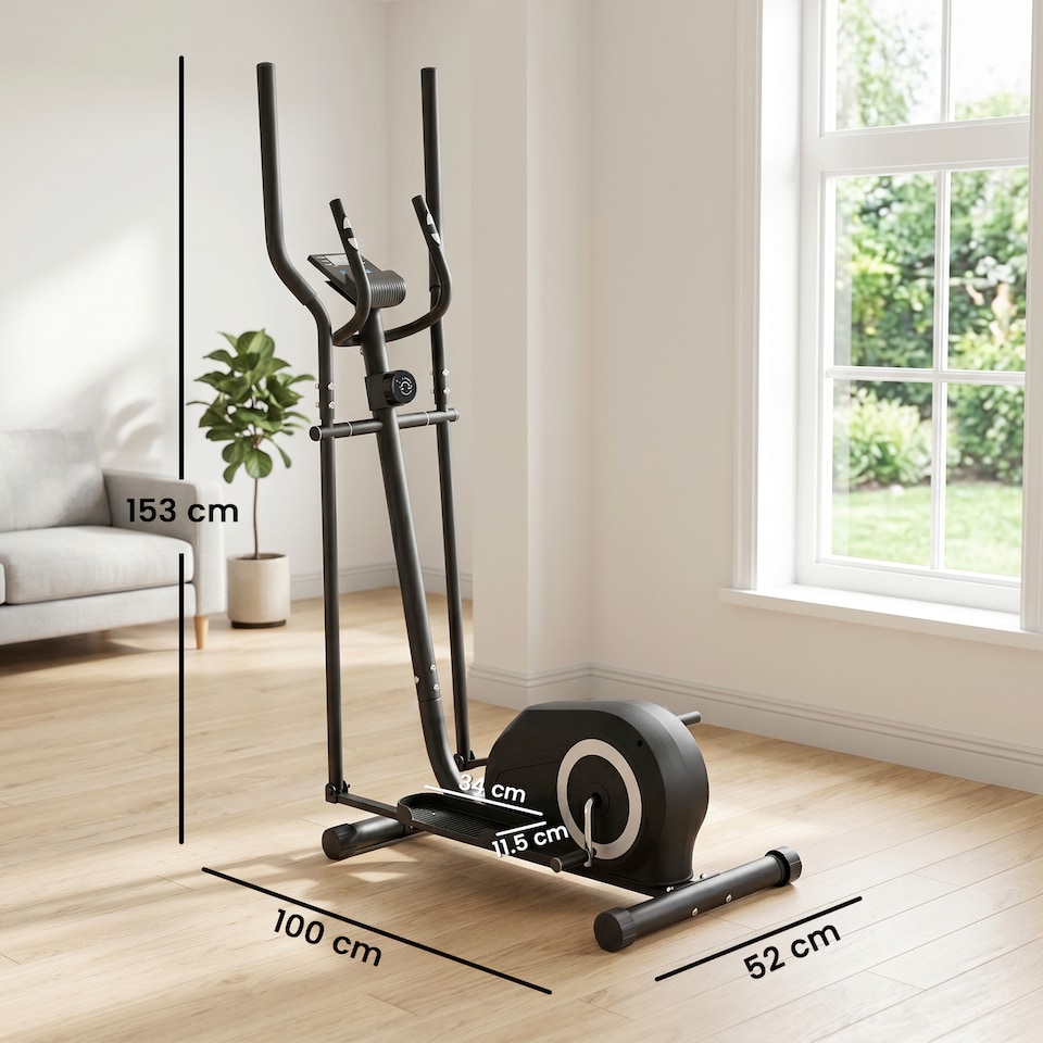 image 1 of SPORTNOW Quiet Magnetic Elliptical Cross Trainer with Bluetooth