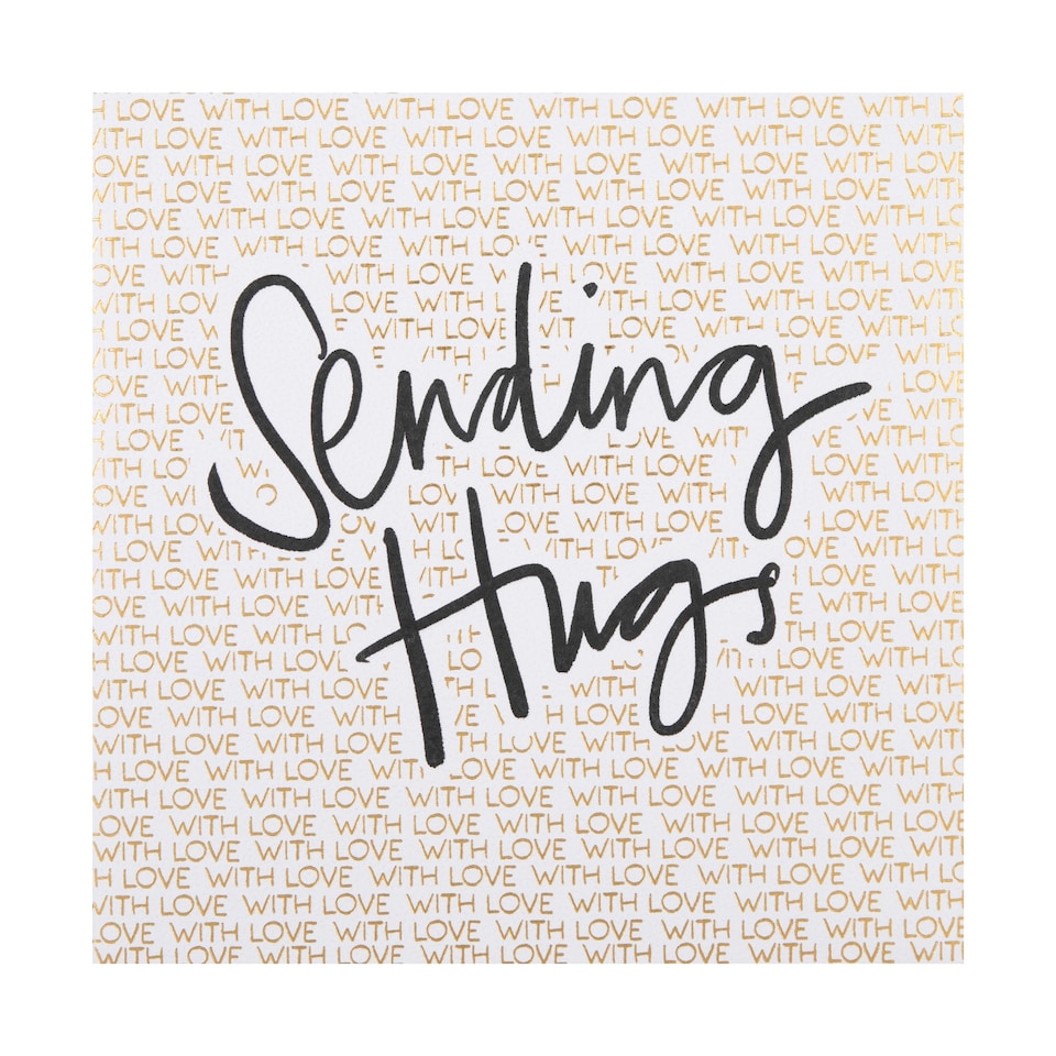 image 1 of Hallmark Thinking of You Card - 'Sending Hugs' Typography Design