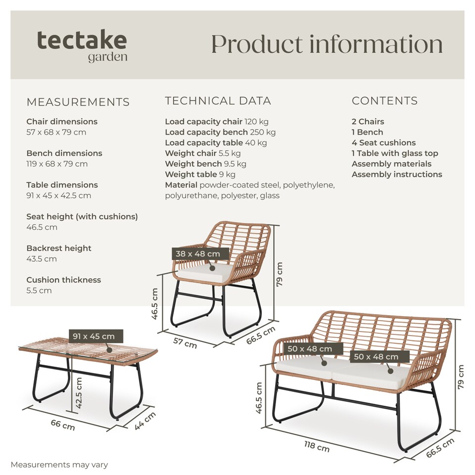 image 1 of Garden Furniture Set Molfetta XL - for 4 people, water-repellent, weather-safe