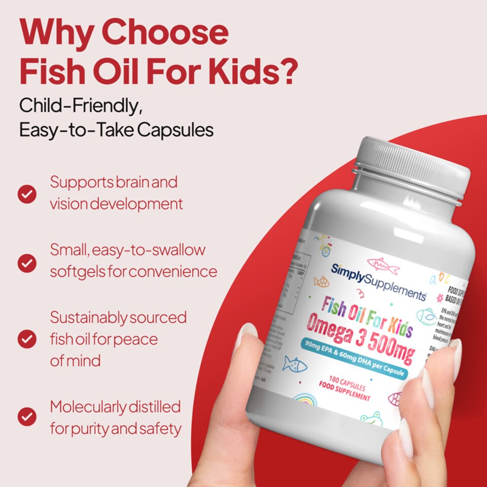 image 1 of Omega 3 for Kids 500mg - 180 Capsules