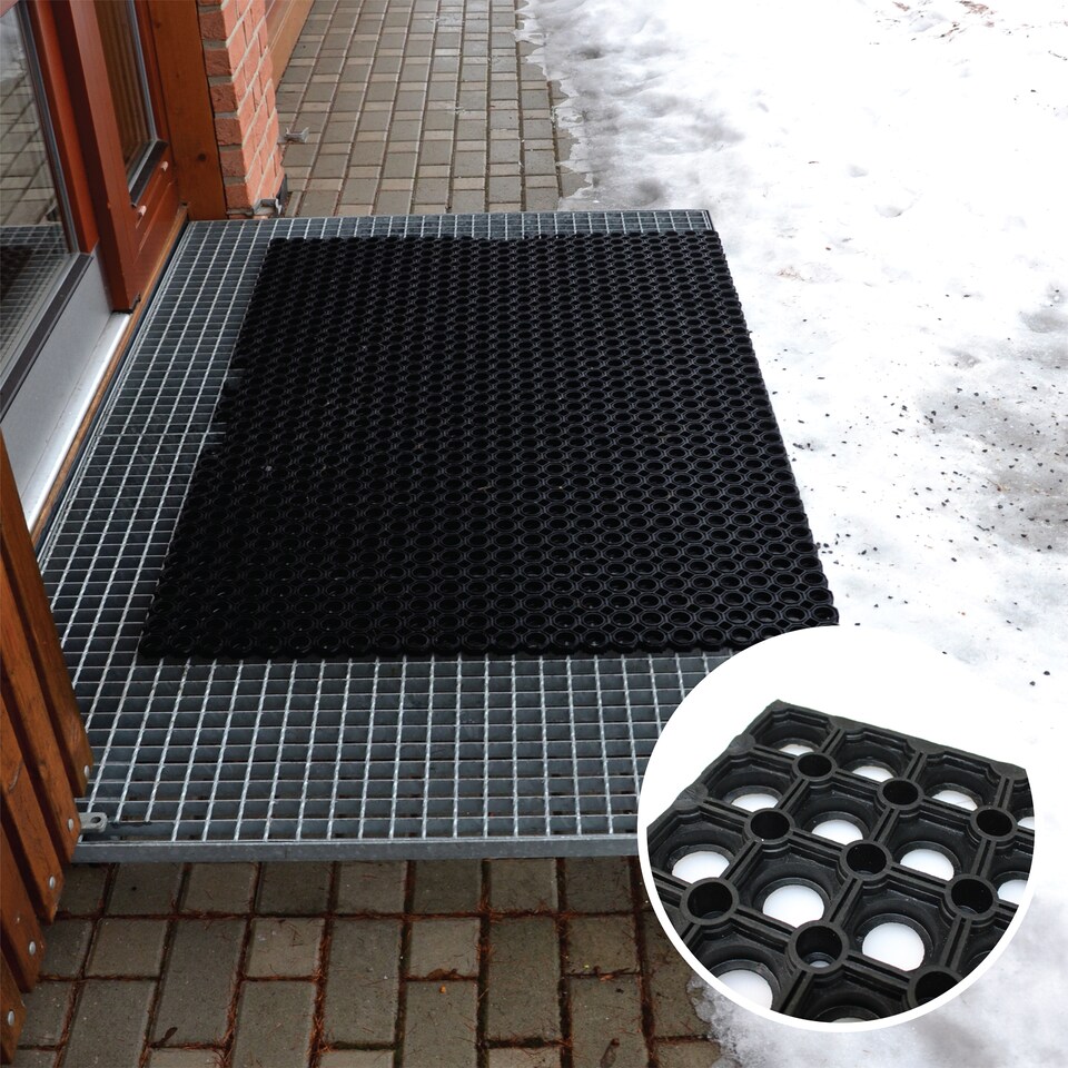 image 1 of Hometex All Seasons Outdoor Entrance Mat - 100 x 150cm. Black