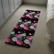 image 4 of Pattern of Pink and White Flowers (Runner Rug) Black