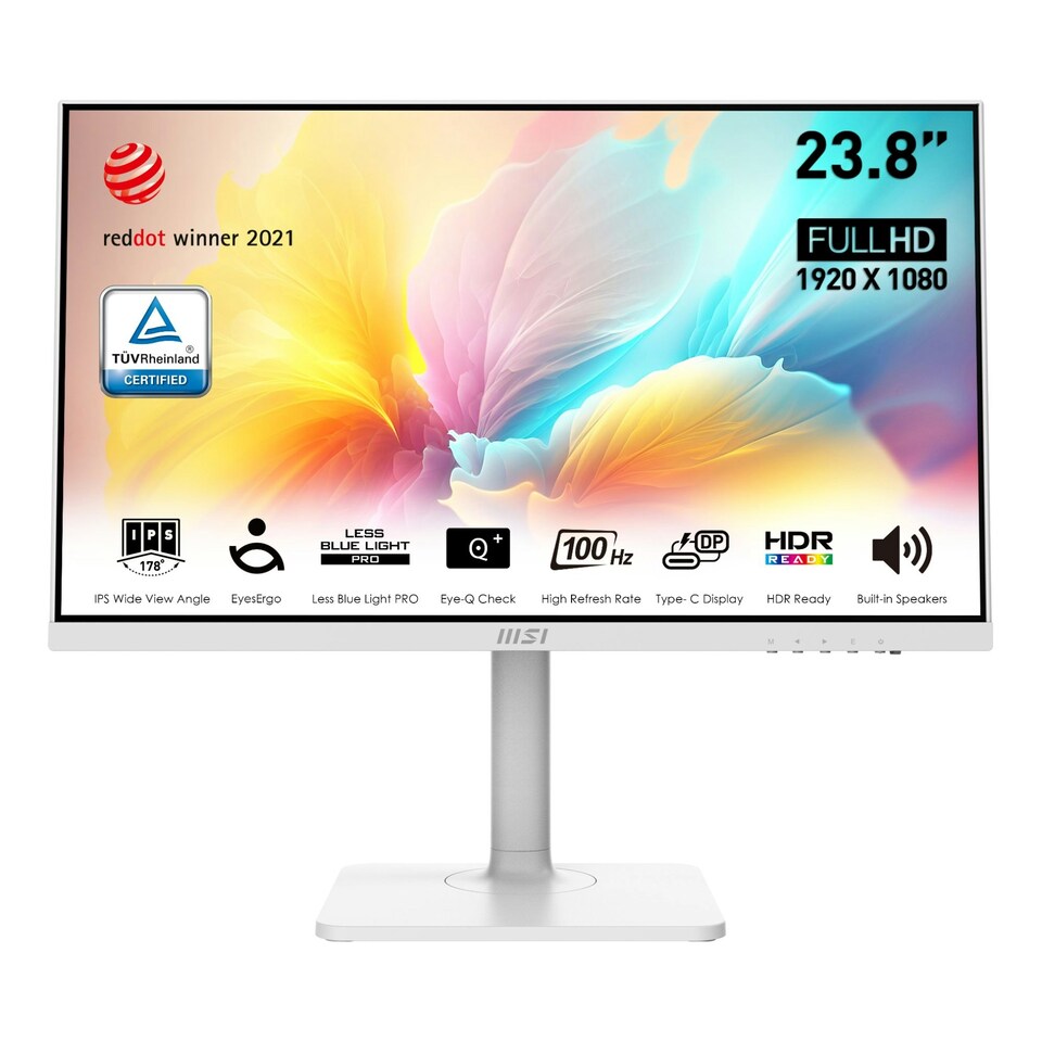 MSI Modern MD2412PW 24" IPS Full HD 100Hz 1ms USB-C Height Adjustable Monitor