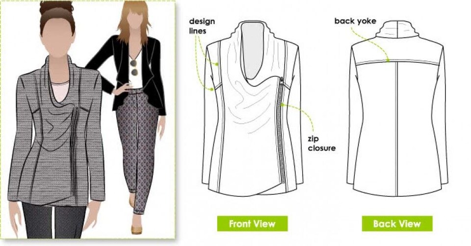 image 1 of Style Arc Marie Jacket Paper Sewing Pattern – Women’s Jacket, UK Sizes 4–16, Intermediate