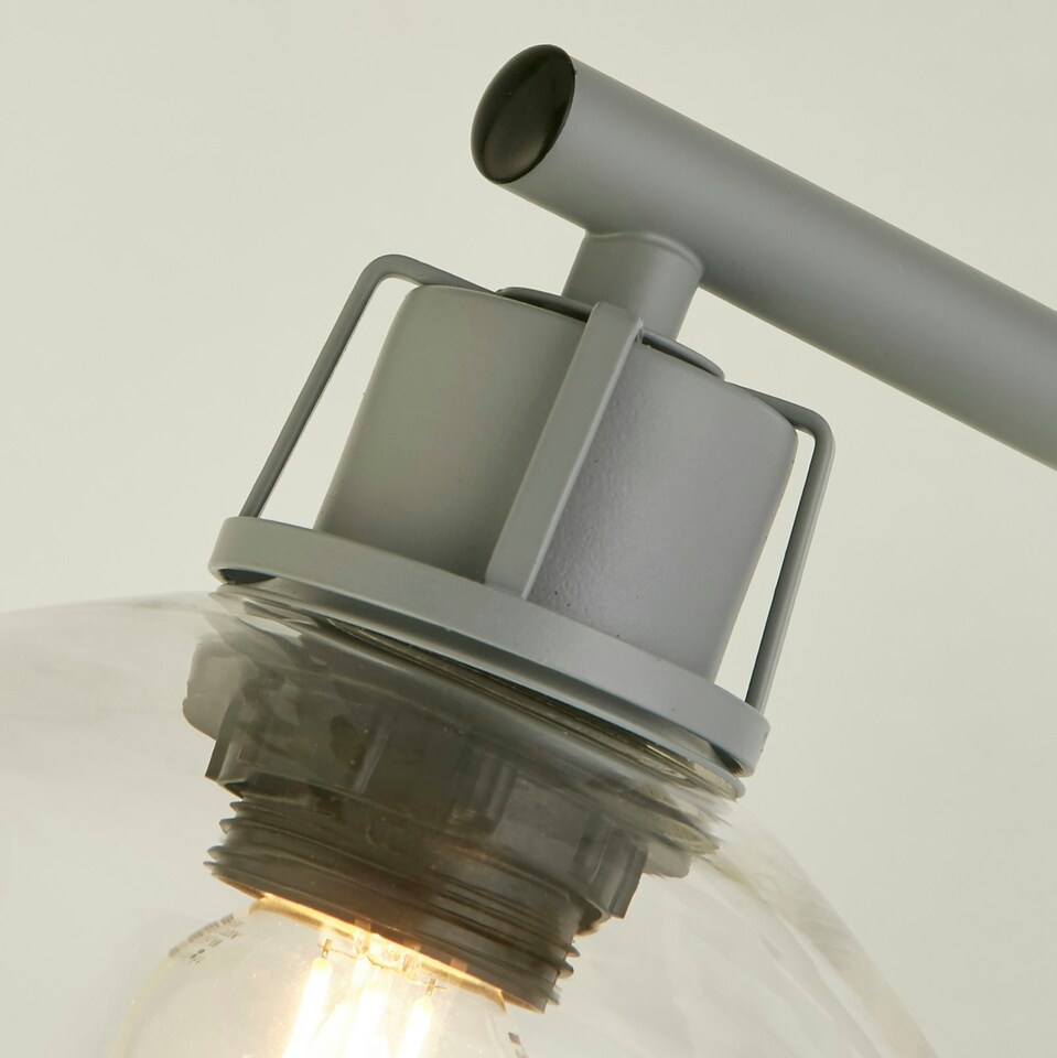 image 1 of CLEAR GLASS AND GREY TASK TABLE LAMP