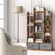 image 3 of COSTWAY Open Back Bookshelf Wood Bookcase Display Shelf Storage Rack Coffee