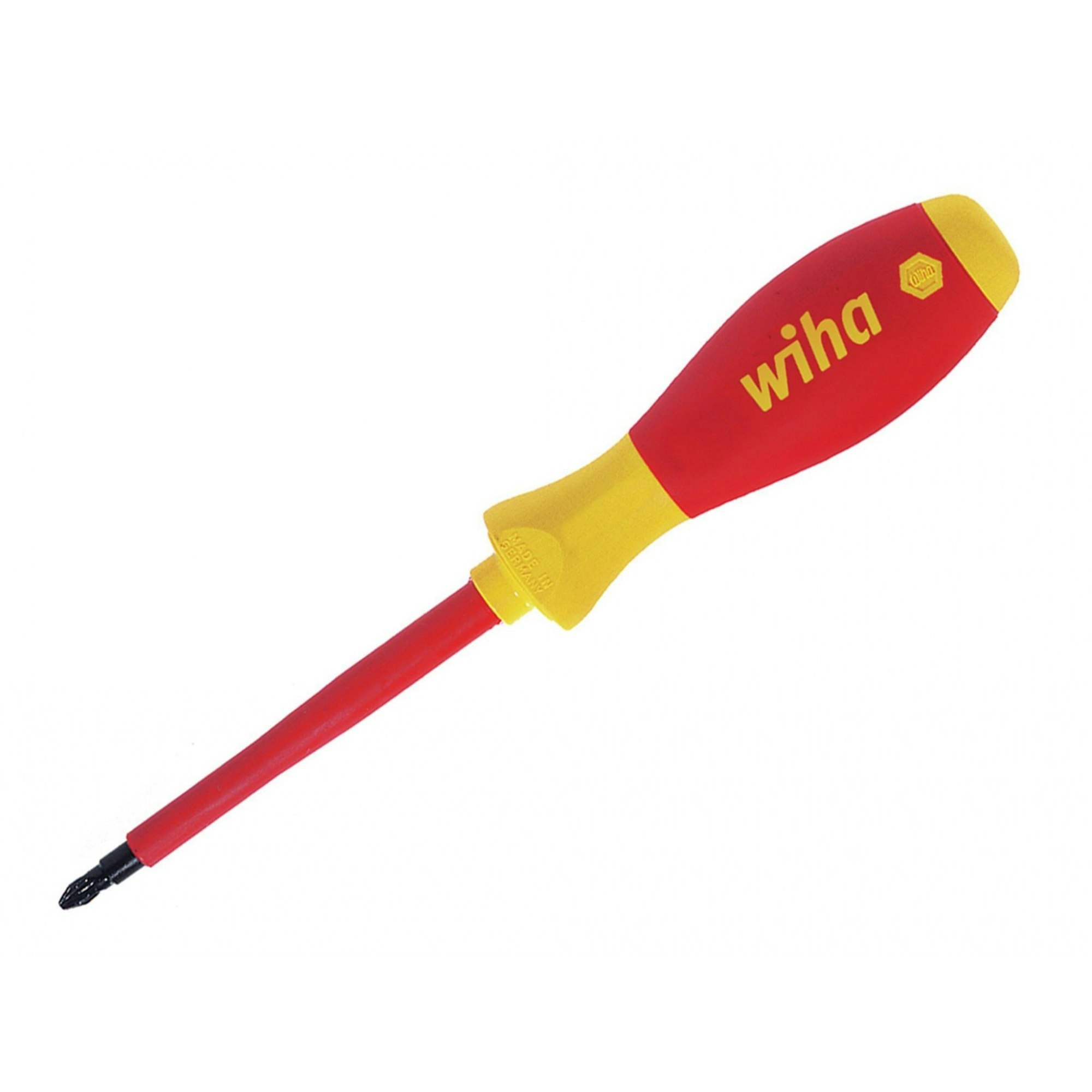 Wiha Softfinish Electric Slimfix Screwdriver, Pozidriv Tip - Multi Colour - PZ2 x 100mm