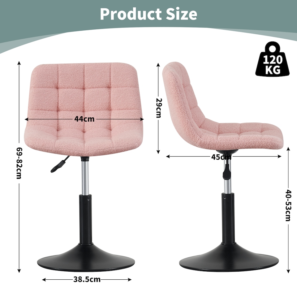 image 1 of MCC Direct Bouclé Fabric Swivel Dressing Table Chair Vanity Accent Stool Drake