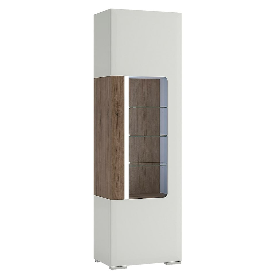 image 1 of Toronto Tall Narrow Glazed Display Cabinet with Internal Shelves (inc. Plexi Lighting)