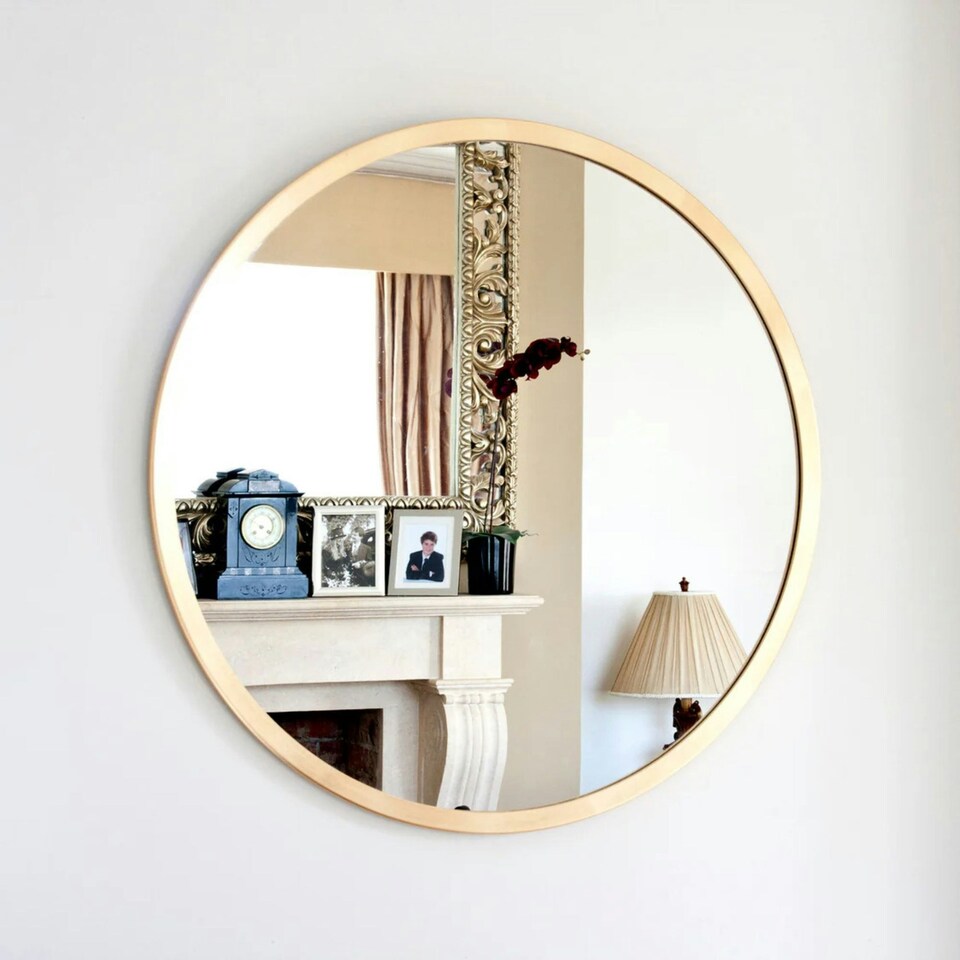 image 1 of Classic Round Contemporary Mirror Gold Gold | 60x60x2cm