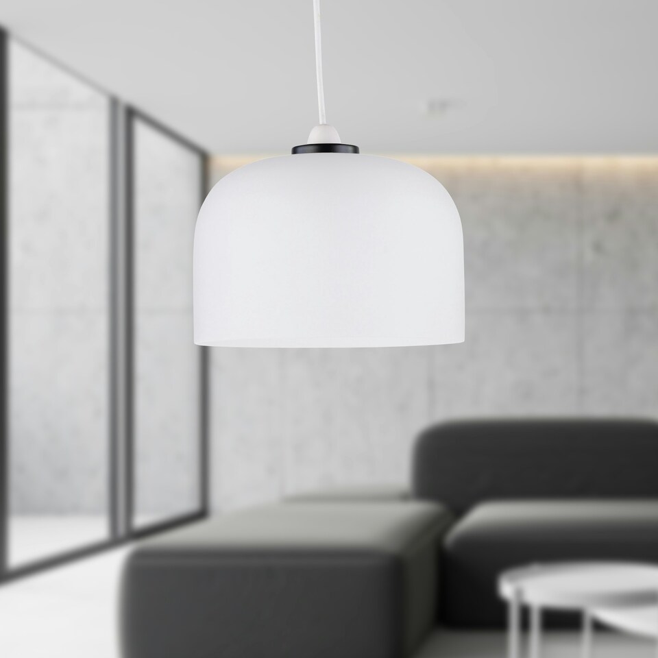 image 1 of Victoria - Black with Frosted Glass Easy Fit Pendant Shade Black | White