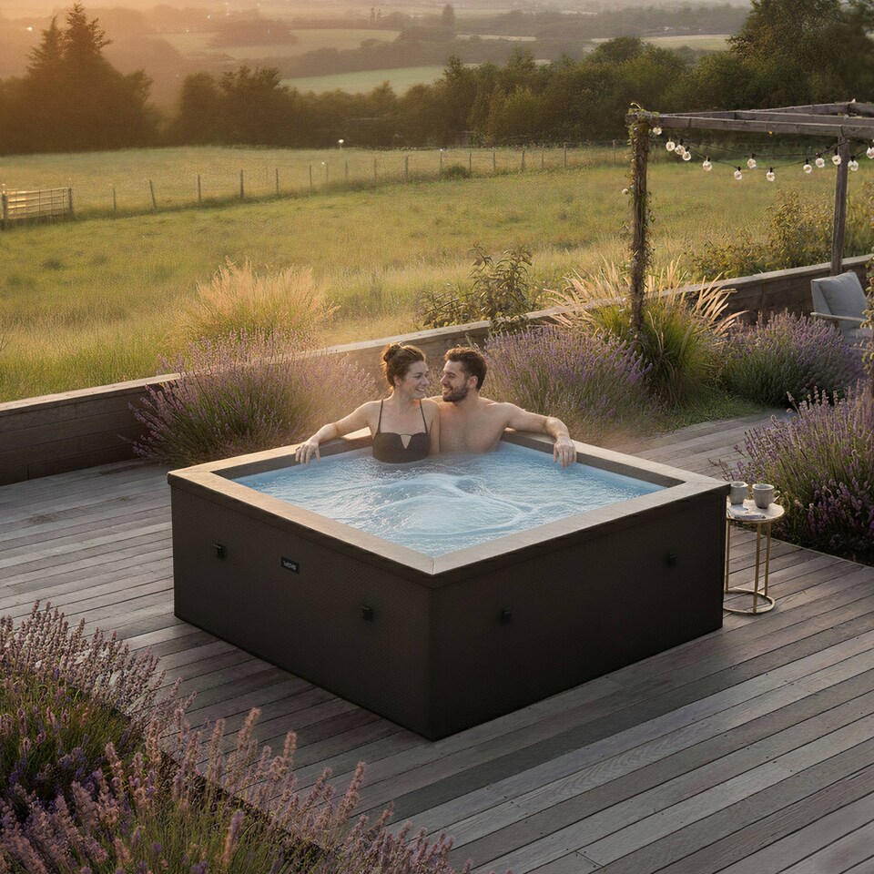 image 1 of Wave Garda 4 Person Eco Foam Hot Tub, Pebble White