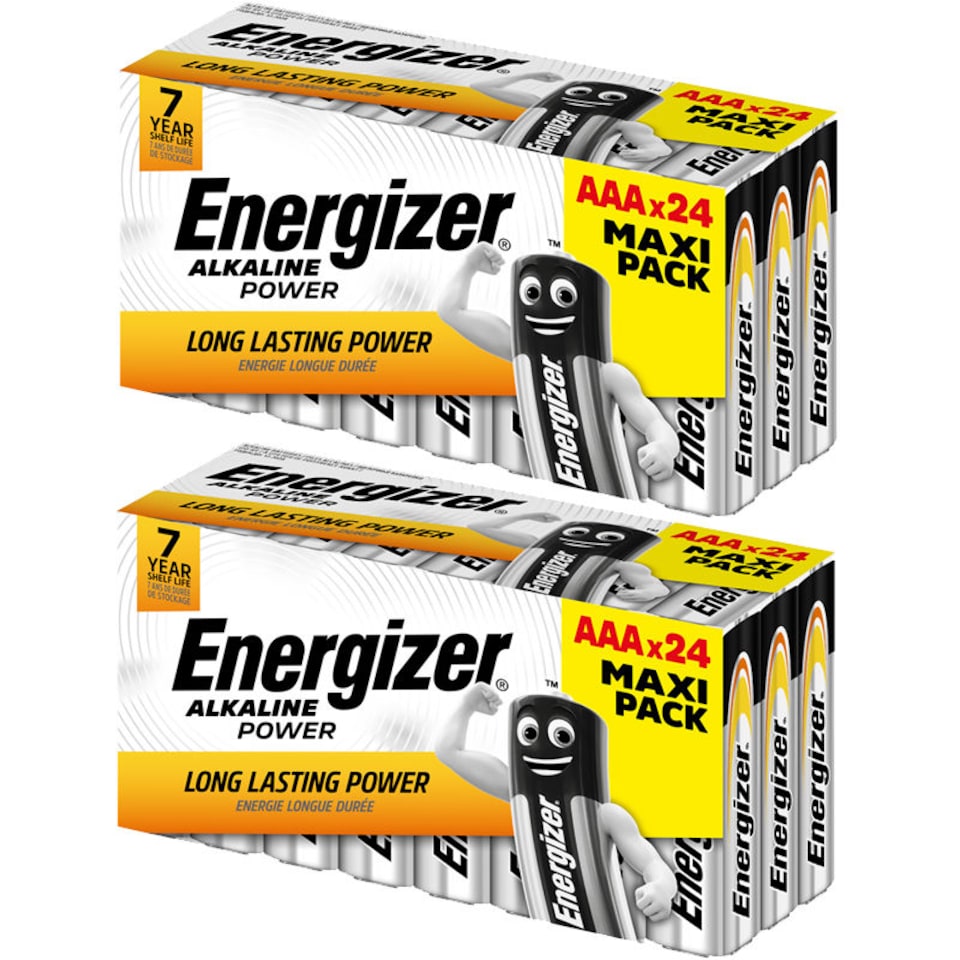 48x Energizer Alkaline Power AAA Batteries (2x 24 Pack)