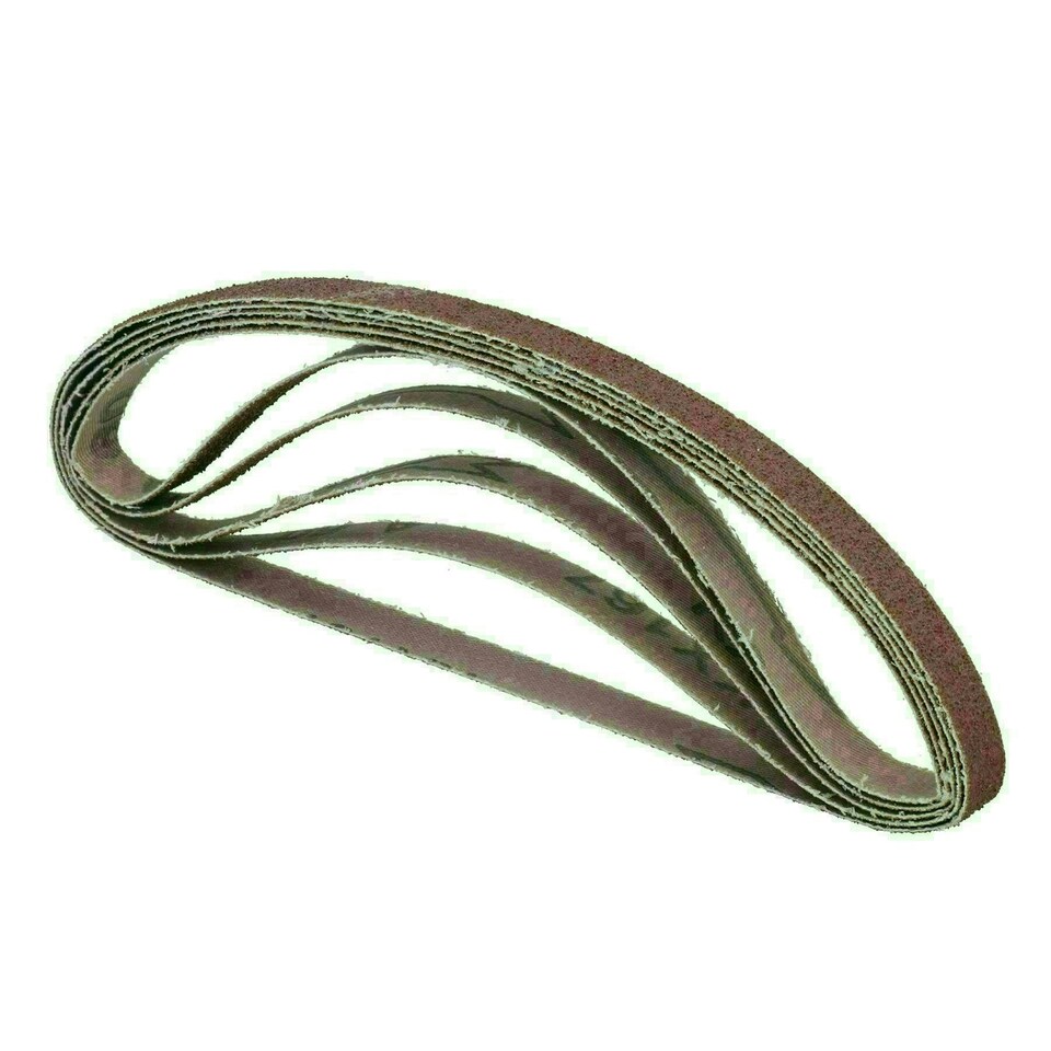 image 1 of Belt Power Finger File Sander Abrasive Sanding Belts 457mm x 13mm 60 Grit 5 PK