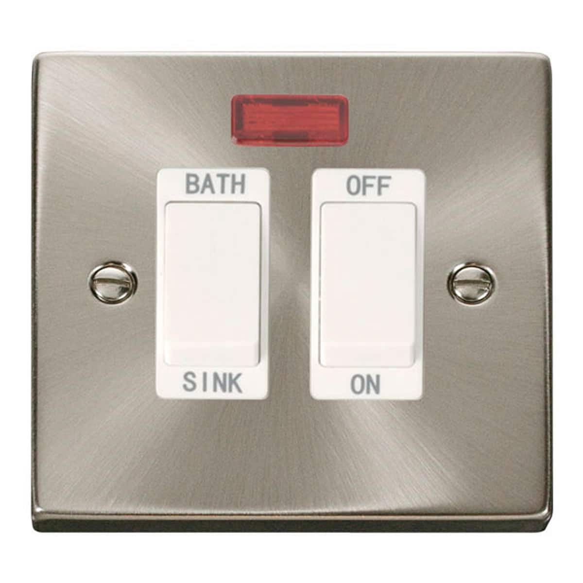 SE Home Satin / Brushed Chrome 20A DP Sink/bath Switch in Metallic Silver