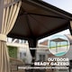 image 6 of Outsunny 3x3(m) Hardtop Gazebo Outdoor Shelter with Aluminium Frame | Brown | Bronze Tone, Brown | 298 x 298 x 260cm | 1