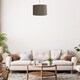 image 3 of CGC LUPO Luxury Grey Cotton & Silver Inner Round Pendant Drum Lamp Shade Grey