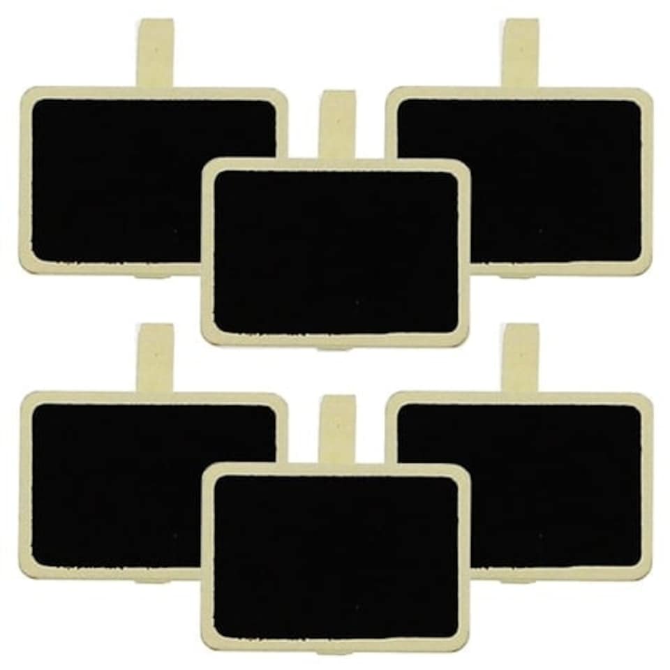 Blackboard Rectangle Ivory Clips - Pack of 6