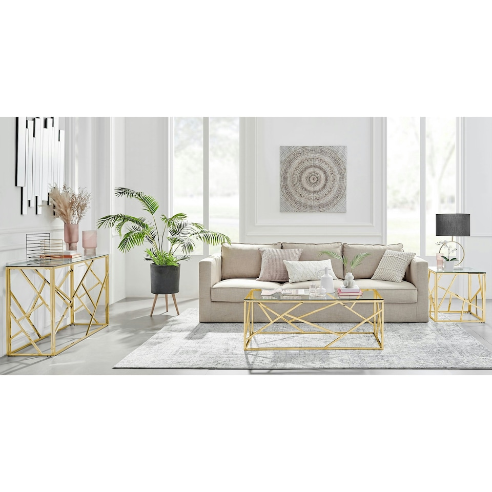 image 1 of Furniturebox Amalfi Gold Chrome Coffee Table