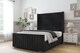 image 2 of Sloomy Marlborough Black Naples Bed Frame With 50"  Upholstered Wingback Headboard 4'6 Double