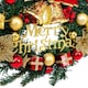 image 3 of Living and Home Christmas Artificial Wreath with Bells Bow Knots- 30cm