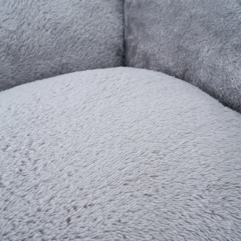 image 1 of Living and Home Linen Woven Pet Bed with Anti-Slip Bottom for Cats & Dogs | Grey | S