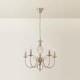 image 4 of ValueLights Memphis Brushed Chrome 5 Way Chandelier & Bulbs | Chrome