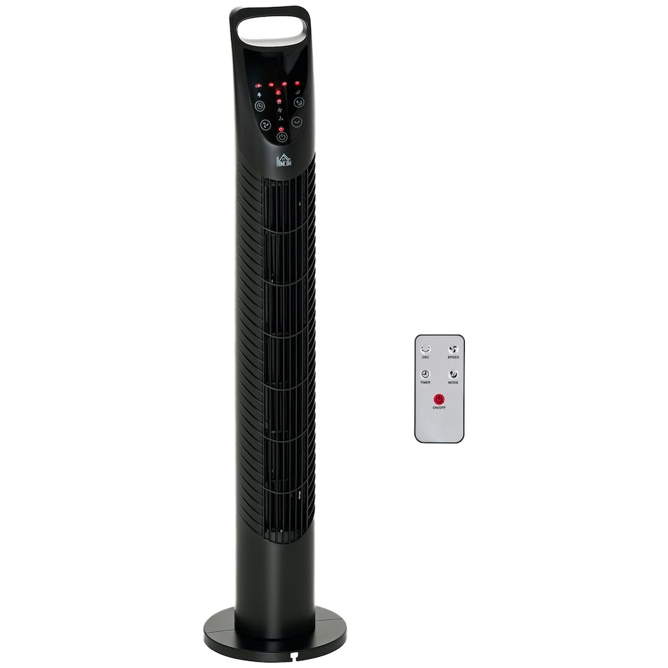 image 1 of HOMCOM 78.5cm Oscillation Tower Fan with Remote Control 40W 3-Speed Wind Black