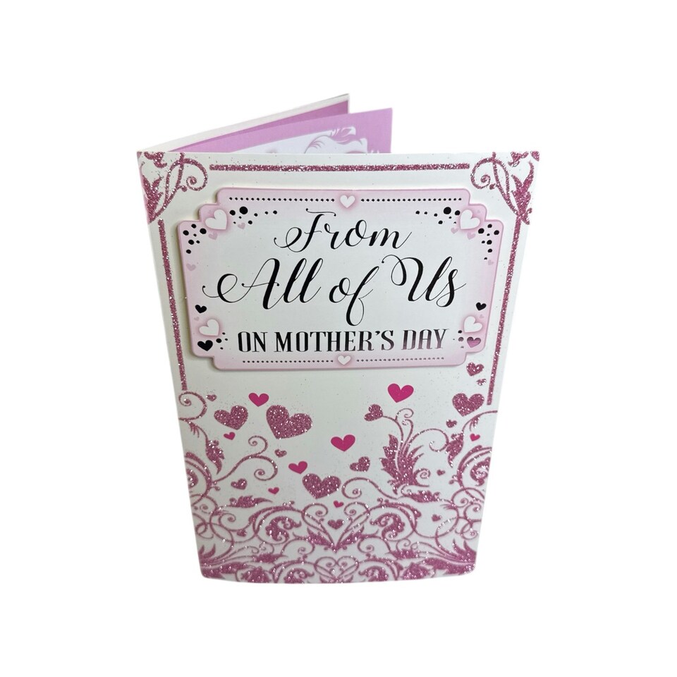 image 1 of From All Of Us Classic Mini Pink Hearts Design Mother's Day Boxed Card