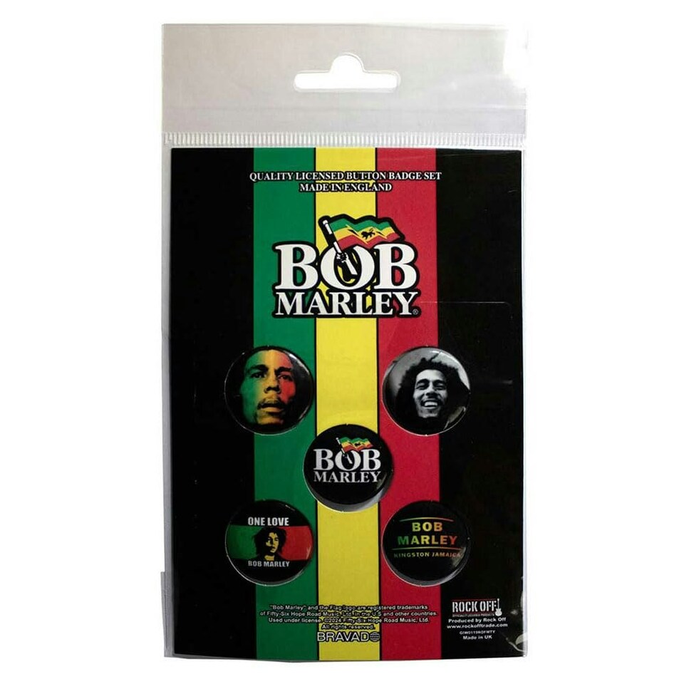 Bob Marley Button Badge Pack: One Love - Accessories N/A