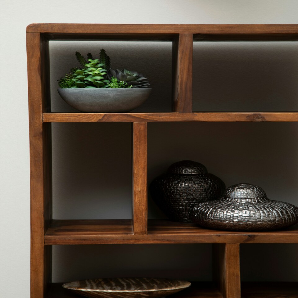 image 1 of Interiors by Premier Sheesham Wood Shelf Unit Brown
