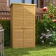 image 2 of Outsunny Small Shed, Wooden Garden Storage Shed, 3 Shelves Outdoor Tool Shed Cabinet with Asphalt Roof and Shutter Doors, 87cm x 47cm x 160cm, Natural Wood Finish