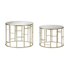 Avantis Asymmetrical Frame Set Of 2 Tables Gold