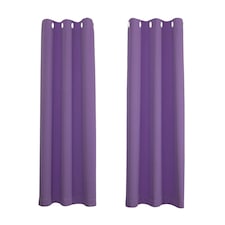Purple Blackout Curtains - Eyelet Thermal Curtain  - 66 x 72 Inch Drop - 2 Panel Purple