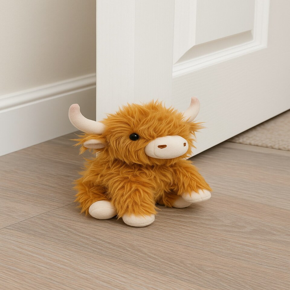 image 1 of Highland Cow Soft Fleece Door Stop