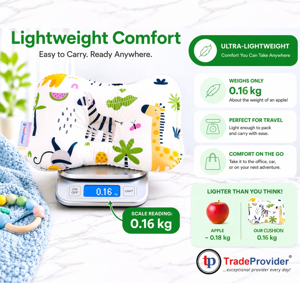 image 1 of TradeProvider® Baby Head Support Cushion for Pram, Pushchair, Stroller, Infant Support Pad, Newborn Travel Headrest (Cloud Dreams Collection)