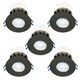 image 1 of Set of 5 Fire Rated LED Bathroom Downlights - Matt Black IP65 Recessed Downlights Black