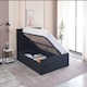 image 5 of Ottoman Storage Bed black 3ft single and 1 mattress velvet cushioned bedroom