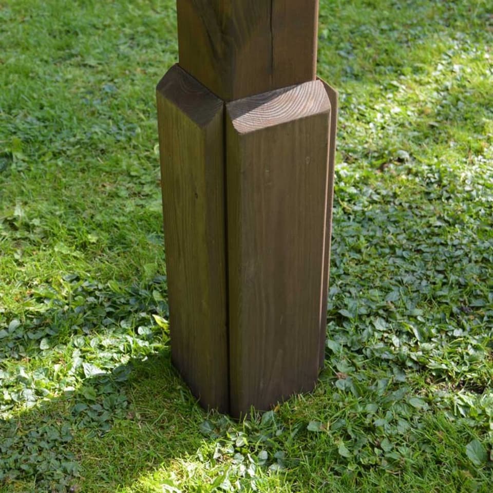 image 1 of Wall Mounted Double Premium Pergola - Wood - L180 x W300 x H270 cm - Rustic Brown